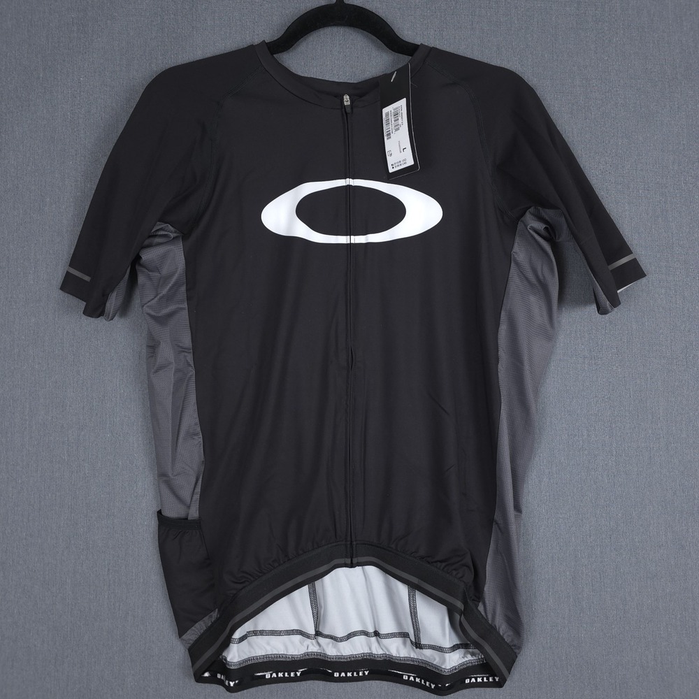 Oakley Icon Jersey 2.0 Cycling Jersey Mens Large Blackout Full Zip Short Sleeve